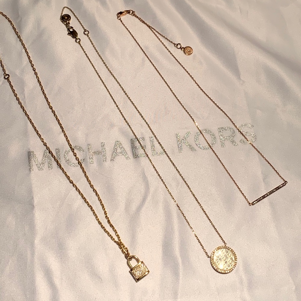 MICHAEL KORS 😍 ”MK 3 NECKLACES” - Picture 10 of 10